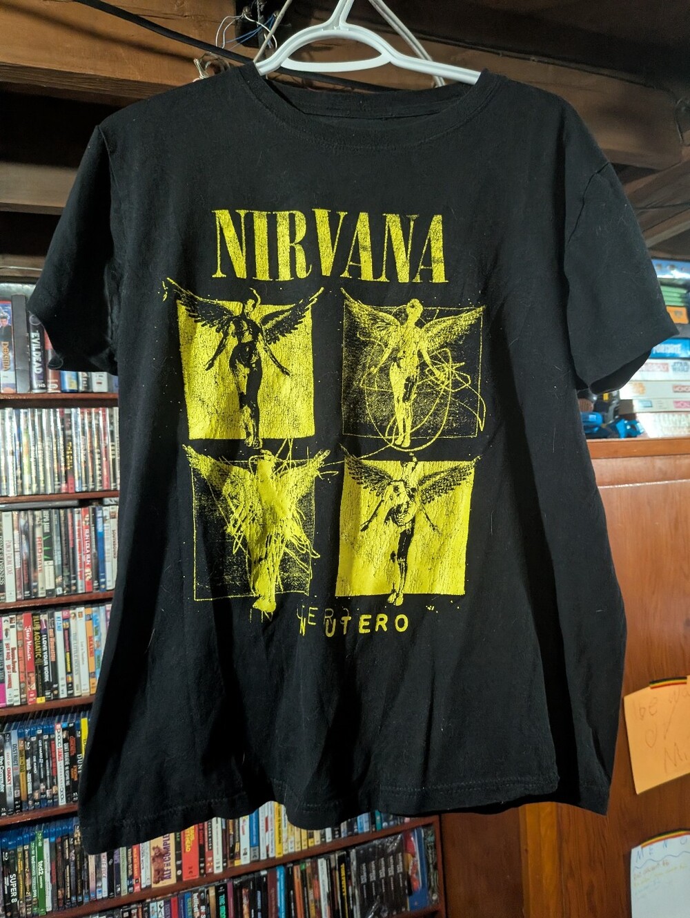 Nirvana In Utero Album Shirt Size Medium Men's  Black Yellow Modern